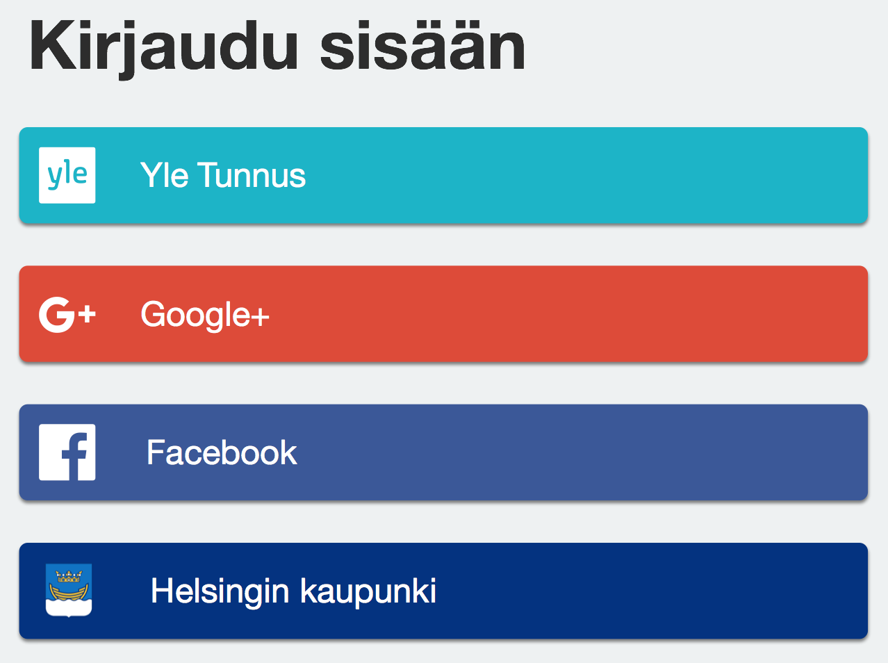 Esimerkki kirjautumisruudusta